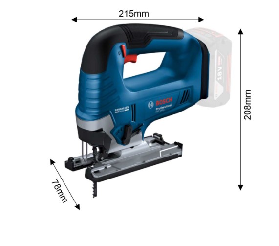 Bosch GST 185 Li Professional Cordless Jigsaw Solo – Precision Cutting Tool for Wood, Metal, and Plastic with Variable Speed for Professional Carpentry and Fabrication